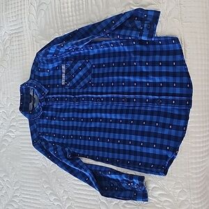 Tommy hilfiger dress shirt  size7 blue with black square